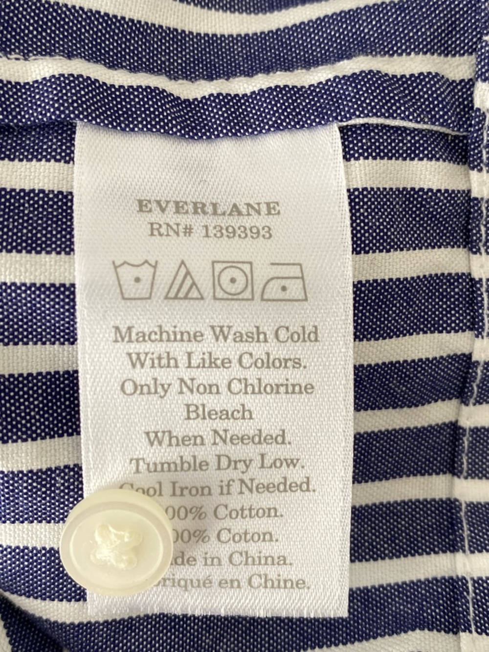 Everlane Navy & White Stripe Mini Shirt Dress Sz 0 Effortlessly Chic *No Belt - Picture 11 of 11